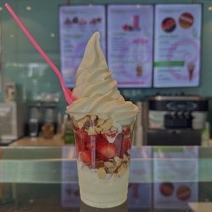 Parfait en el mostrador de la tienda